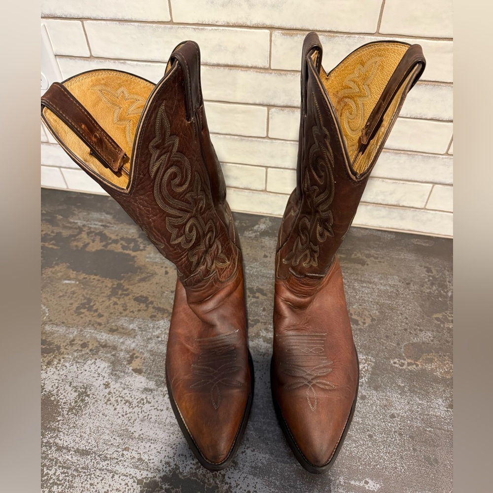 Vintage Justin 2252 Men’s Leather Cowboy Boots.  Made in USA.  Sz 11.5D, EUC - Picture 2 of 9